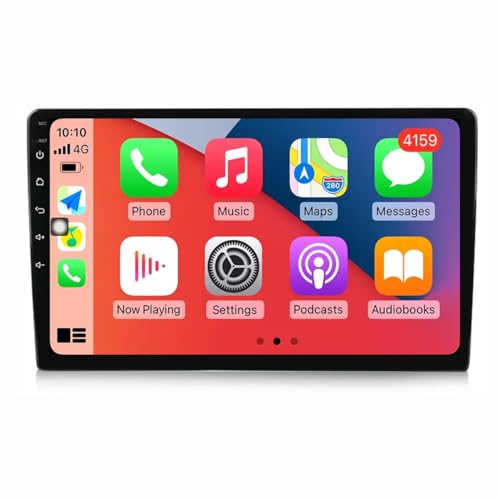 [1+16G] Sistema Android 10 2 DIN Carplay Android Auto Radio de Coche Doble DIN 10 Pulgadas HD IPS Pantalla táctil Estéreo de Coche con Enlace Espejo WiFi Bluetooth GPS Imagen inversa FM/AUX/DSP