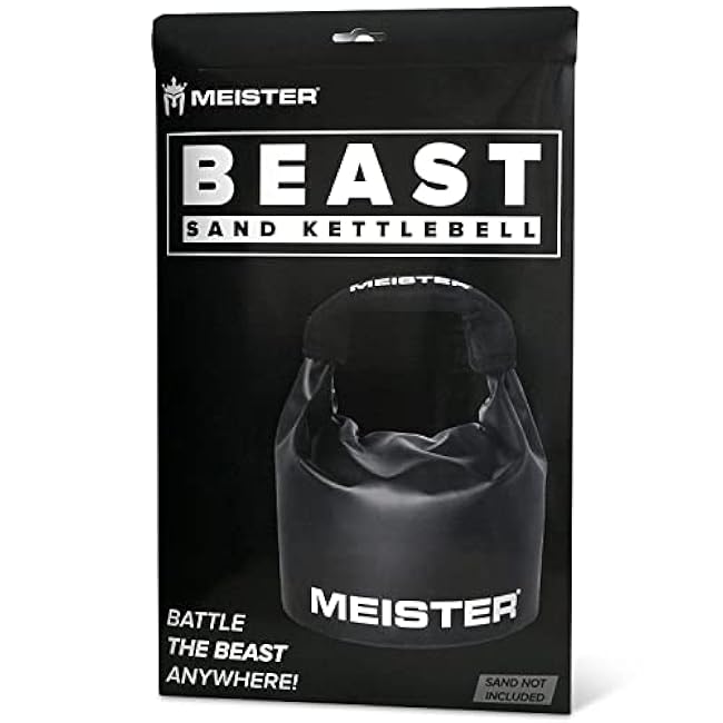 Meister BEAST Portable Sand Kettlebell - Soft Sandbag Weight - 25lb / 11.3kg - Black