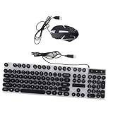 Clavier de jeu : touches traitées uv, claires et faciles à lire, résistantes à l'usure et durables, clavier filaire pour ordinateur