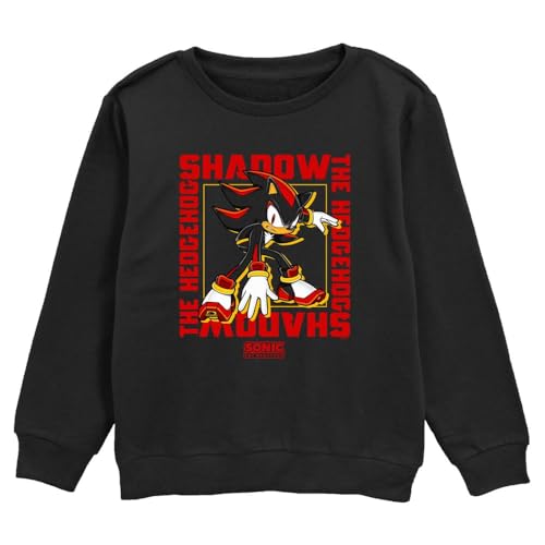 Sonic The Hedgehog Boys' Shadow Text Square Pullover Crew Fleece