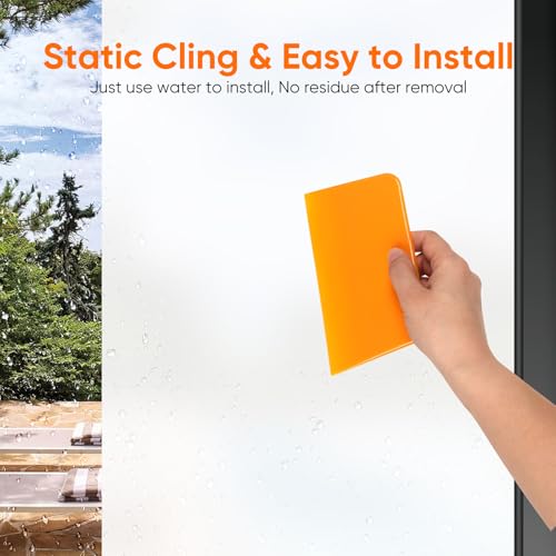 Funfox Frosted Window Film Privacy Static Cling 30x200cm - Matte White Opaque Vinyl Sticker for Bathroom Door & Office Glass, Non-Adhesive UV Protection Film - Cosy Home Interiors Funfox Frosted Window Film Privacy Static Cling 30x200cm - Matte White Opaque Vinyl Sticker for Bathroom Door & Office Glass, Non-Adhesive UV Protection Film - Image 4