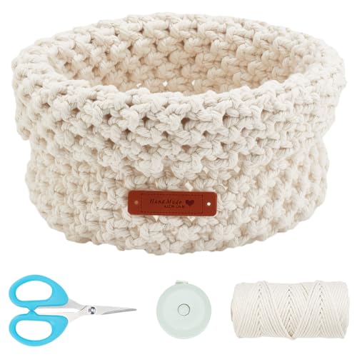 Kit panier macramé 100m fil coton de rangement pour loisirs créatifs