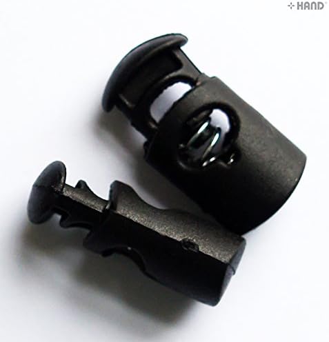 S092 Oval Plastic Toggle Spring Stop Single Hole String Cord Locks, a pack of 40, appx 60g