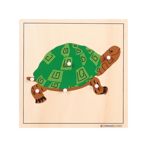 Image of Montessori Wooden Turtle Puzzle for Kids Ages 3-6 - Educational Shape Sorting Toy for Preschool Learning, Fine Motor Skills & Problem Solving | Safe Toddler Puzzle for Home & Classroom (7-Pieces)