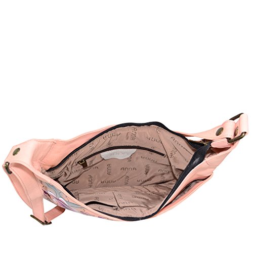 Anna by Anuschka Women's V Top Multi-compartment Crossbody Cross Body Handbag, Vintage Garden, One Size US3