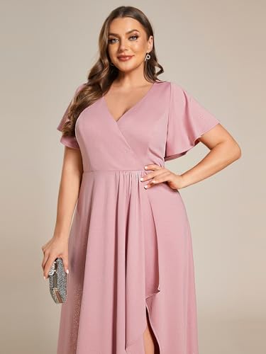 Image of Ever-Pretty Womens Glitter High Low Plus Size Cocktail Wedding Guest Dress