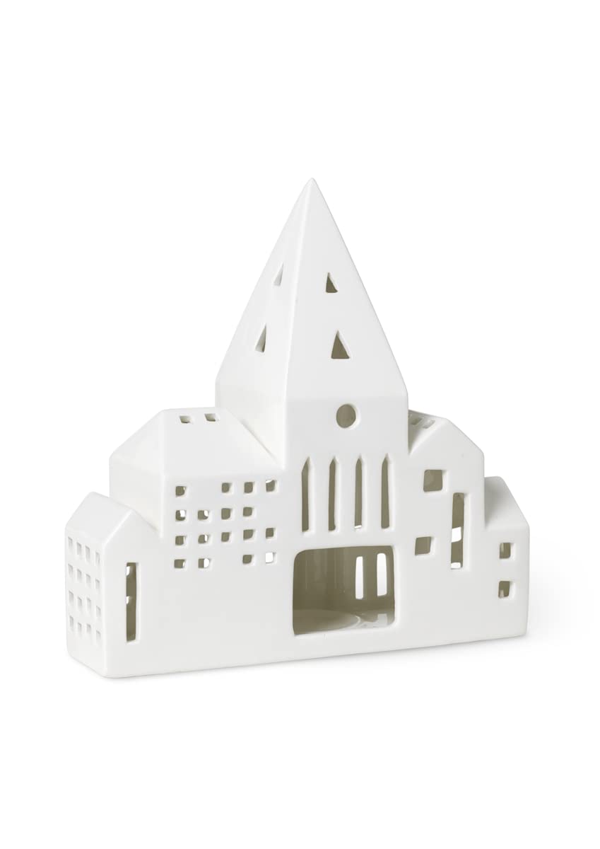 Kähler Light House City Urbania in Ceramica, Silhouette architettonica Chiara, Blu
