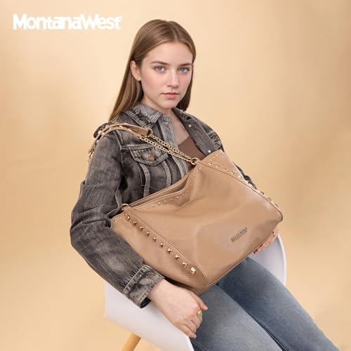Image of Montana West Large Tote Bag for Women Oversized Shoulder Purses with Chain Handbags