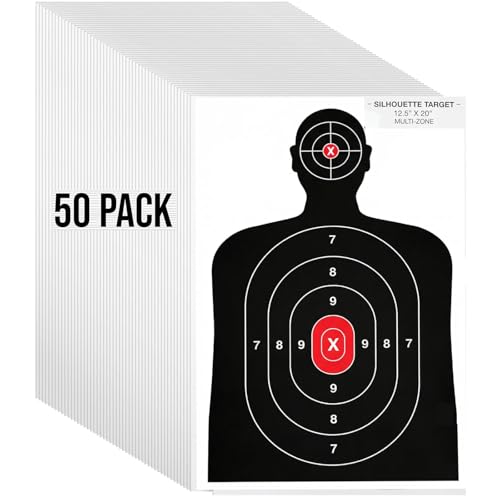 Silhouette Paper Shooting Target for The Range, Aiming Target Practice Paper for Indoor and Outdoor...