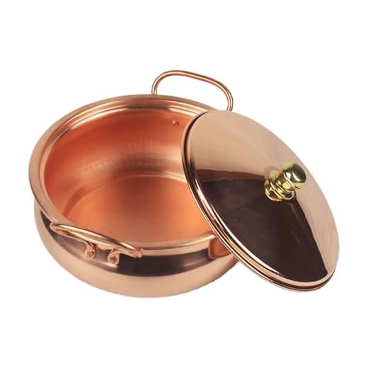 FytStycale Pentola in Rame Puro Pentole Elegante addensata Pentola Calda Fatta a Mano Shabu per Ristorante Domestico, Adatta a Tutti i Tipi di Fornelli, Conducibilità Termica, Multifunzionale, 26 cm