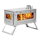 POMOLY Camping Wood Stove Hot Tent Stove, Ti 0.6 Portable Lightweight Titanium...