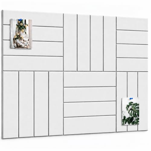 Image of Quiet Canvas Parallel Pinboard, 1x1 ft, Pack of 6, 50 PushPins, (White)
