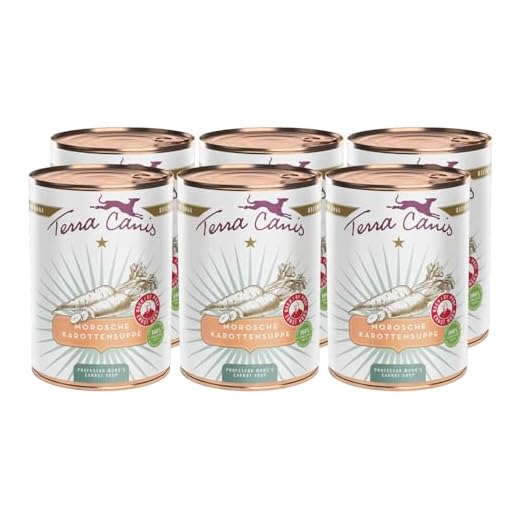 Terra Canis Morosche Karottensuppe - First Aid Magen-Darm-Schonkost, 6x400g I Schnelle Hilfe bei Durchfall in 100% Lebensmittelqualität Aller Rohstoffe I Allergenarm, Getreide - & glutenfrei