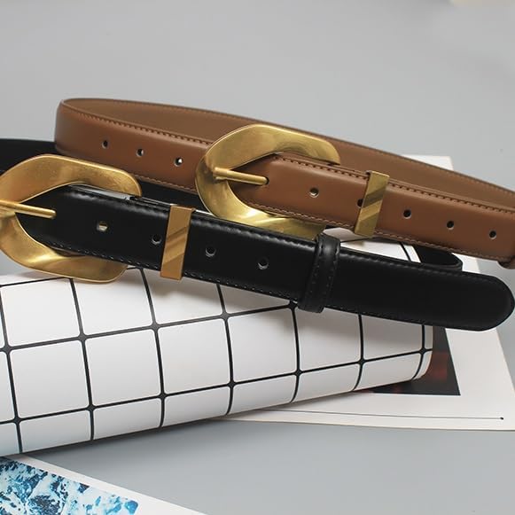 Metal buckle leather leather leather belt with belt and coat2