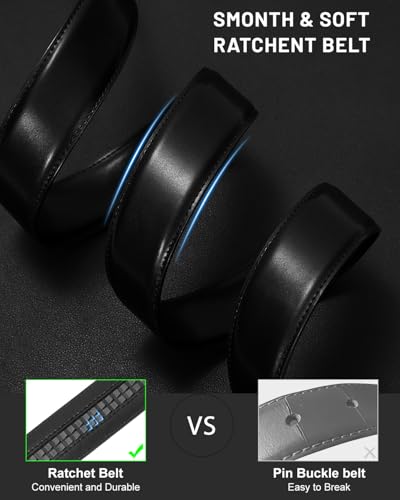 Men's Ratchet Belts Mens Leather Dress Belt for Jeans Casual Work Adjustable Golf Belts Gifts for Men Ratchet Belt4
