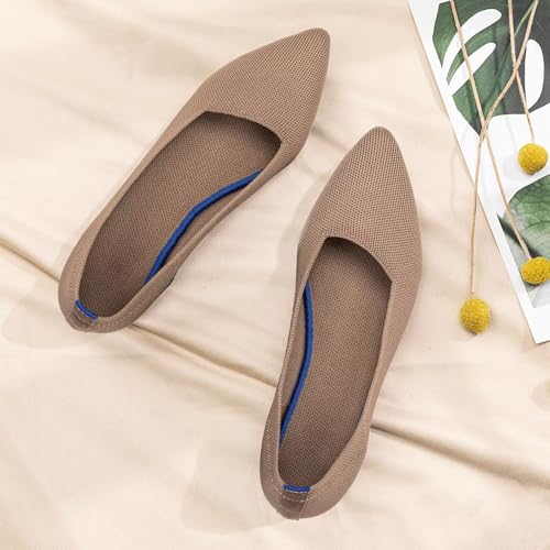 Image of Frank Mully Womens Pointed Toe Flats Knit Dress Shoes Comfort Women Shoes Softable