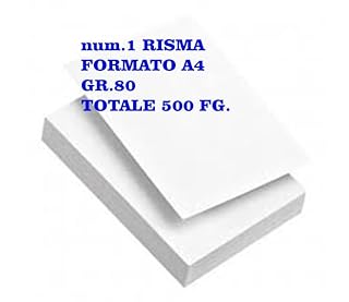 S72 num.1 Risma Carta A4 80 Gr - Totale 500 Fogli Carta Bianca Multiuso Adatta per Uffico, Cancelleria, Casa