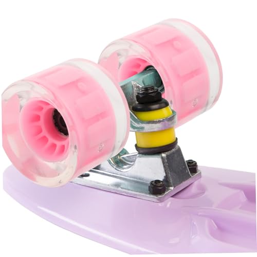 Roues de longboard lumineuses en polyuréthane rose anti-choc - 7