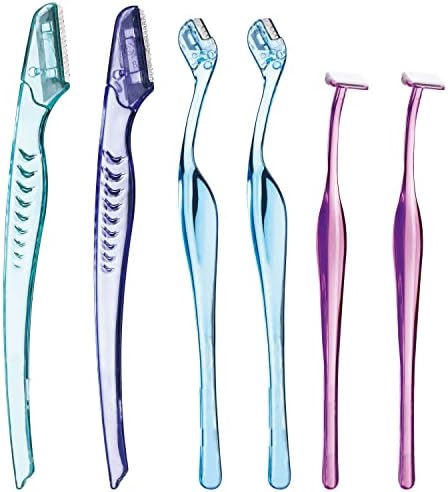 6 Pcs Dermaplane Razor for Women Face, Eyebrow Razors for Women Men, Eyebrow Hair Trimmers Face Razor for Fuzz and Hair Removal Beauty Eyebrow Shaver Eyebrow Hair Remover (Fresh Color, Stylish Style)