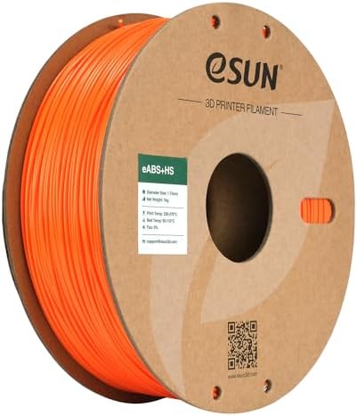 eSUN ABS+ Filament 1.75mm, ABS+HS Hochgeschwindigkeits 3D Drucker Filament Schnelligkeit ABS Plus, Maßgenauigkeit +/- 0.03mm, 1KG Spule (2.2 LBS) für 3D High Speed Drucker,Orange
