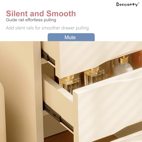 Beauenty Makeup Vanity Desk, Small Vanity Table, Dressing Table with Mirror and Drawers, Multifunctional Makeup Writing Desk for Bedroom, White (Style 5)