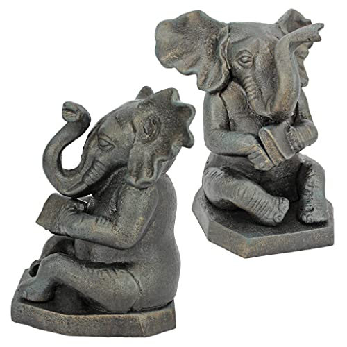 Design Toscano Educated Elephant Cast Iron Bookend, Bronze, Set Of 2 #TOP3