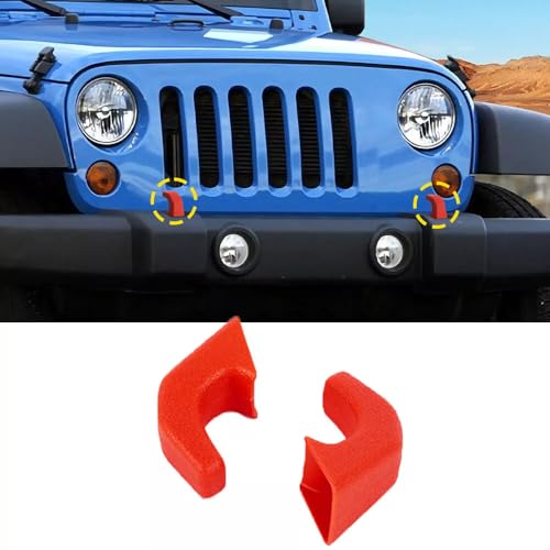 CKPEOR Cubierta de Gancho de Remolque de Parachoques Compatible con 2007-2018 Jeep Wrangler JK JL JT 07 Accesorios Exteriores, Rojo