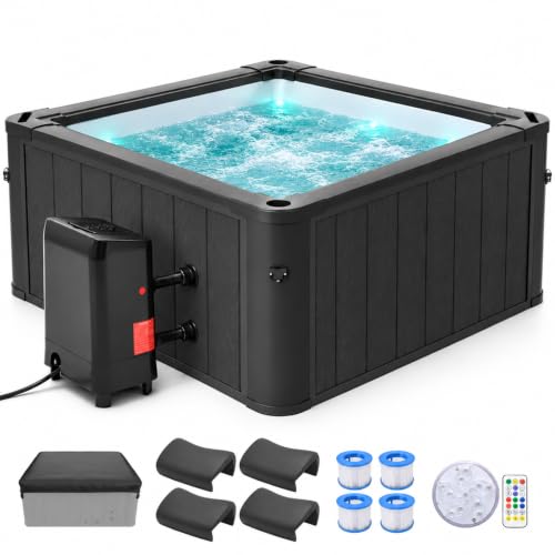 DoCred 63-Inch Aluminum Frame Square Hot Tub