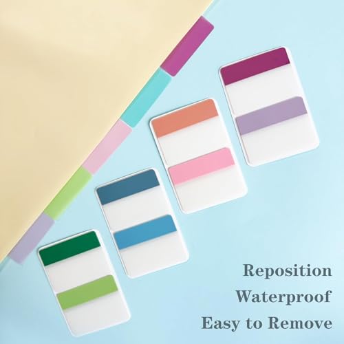 Image of ELII 900 PCS Book Tabs 2 Inch Sticky Index Tabs, Colored Page Markers | Repositionable Tags,Reading Tabs,Self Adhesive Tape Flags for Books, Binders, Notebook and File Folders,Smooth Writing