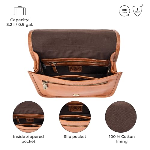 BERLINER BAGS Vintage Genuine Leather Shoulder Bag Lisbon, Crossbody Bag, Small Messenger Bag for Women4