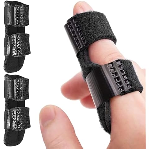 Tiankohelan Finger Splint,Trigger Finger Splint for Fingers Straightening Arthritis Sprain Injury Fits(2 Pcs,Black) Cover