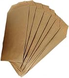 TODOKRAFT 100 Bolsas de papel Kraft planas sin fuelle | Bolsitas pequeñas para semillas, detalles, manualidades o regalos | 100% reciclables y ecológicas (Large 10 x 15 cm)