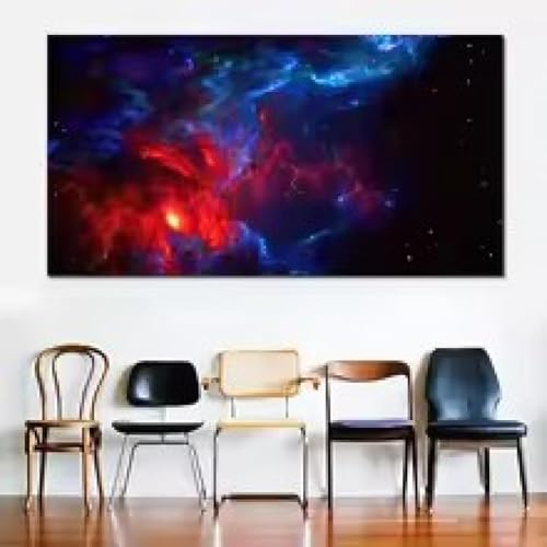 Toile nuages paysage abstrait grand format pour habiller un grand mur de séjour vide