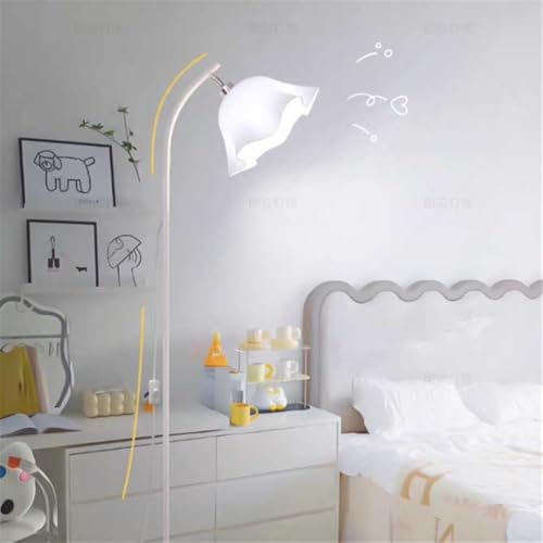 Lámpara de pie blanca para sala de estar acogedora y rincones de lectura 6