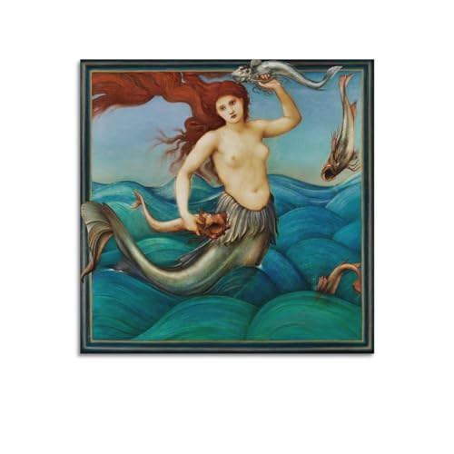 Poster Nymphe de la mer d'Edward Burne-Jones décoration murale 70x70 cm