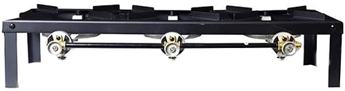 Miniatura 2 de Basecamp estufa de camping con triple quemador con ángulos de hierro, color negro