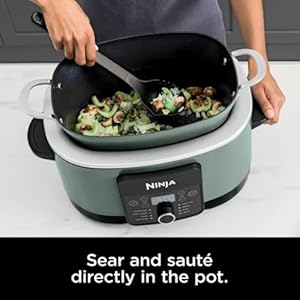 Ninja foodi possiblecooker pro 85 quart multi cooker with 8 in 1 slow cooker dutch oven steamer more glass lid integrated spoon nonstick oven safe pot to 500f sage green  urban country home decor