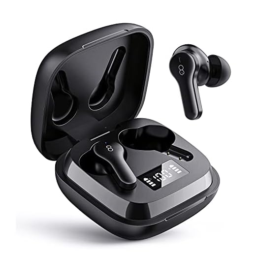 Losei Bluetooth Headphones, 4-Mics Call Noise Canceling Wireless Earbuds, 30 Hours IPX7 Waterproof Earphones, TWS in Ear Headset with Power Display & Wireless Charging Case for Sports/Music