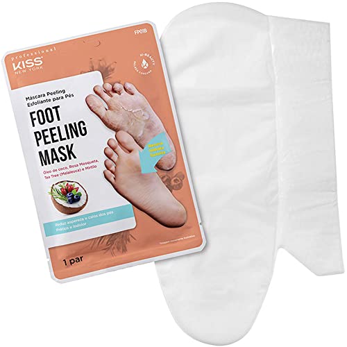 KISS NEW YORK professional Foot Peeling Mask - Máscara Peeling Esfoliante para Pés, Tamanho: 1 Par (