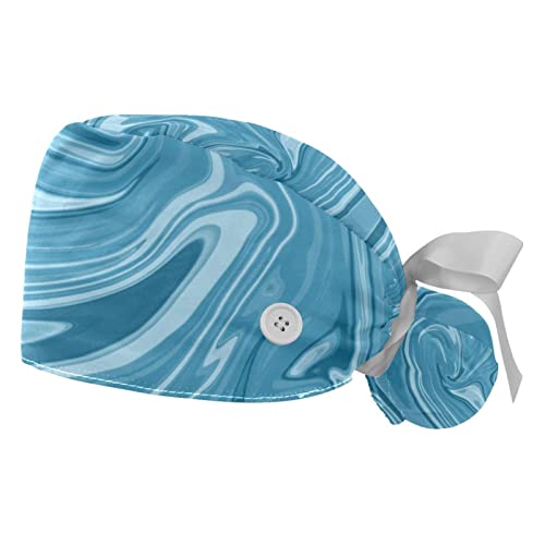 Casquettes de travail JDEZ anti-transpiration lot de 2 chapeaux bleus ajustables