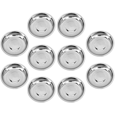 BESTonZON Juego de 10 cuencos de acero inoxidable para salsas y aperitivos Cover