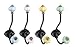 Victorian Metal End Coat and Hat Hooks 7"H with Ceramic Knobs, Set of 4