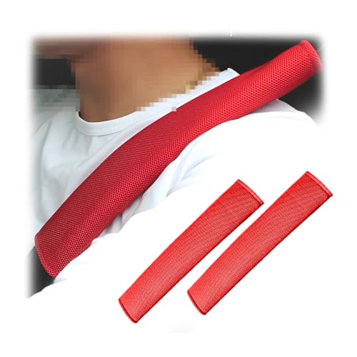 Adunsiaoto Coprire La Cintura Di Sicurezza Dell'auto, Cuscinetti per Cinture Di Sicurezza per Auto Morbidi E Confortevoli, Coprire La Cintura Di Sicurezza Universale per Bambini E Adulti(Rosso)