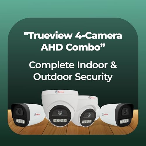 Image of Trueview 2MP Dual Light HD CCTV Camera Combo Wired CCTV Camera Works with DVR 2 Dome & 2 Bullet Cameras with Built-in Mic,All Time Color Vision,3.6mm Lens,20M IR,15M White LED,H.265,4-TVI /AHD /CVI /CVBS