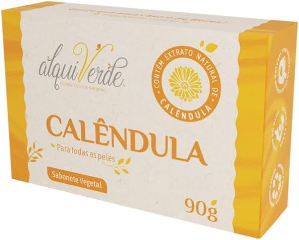 Kit 6 Unidades Sabonete Natural Alquiverde de Vegetal de Calêndul...