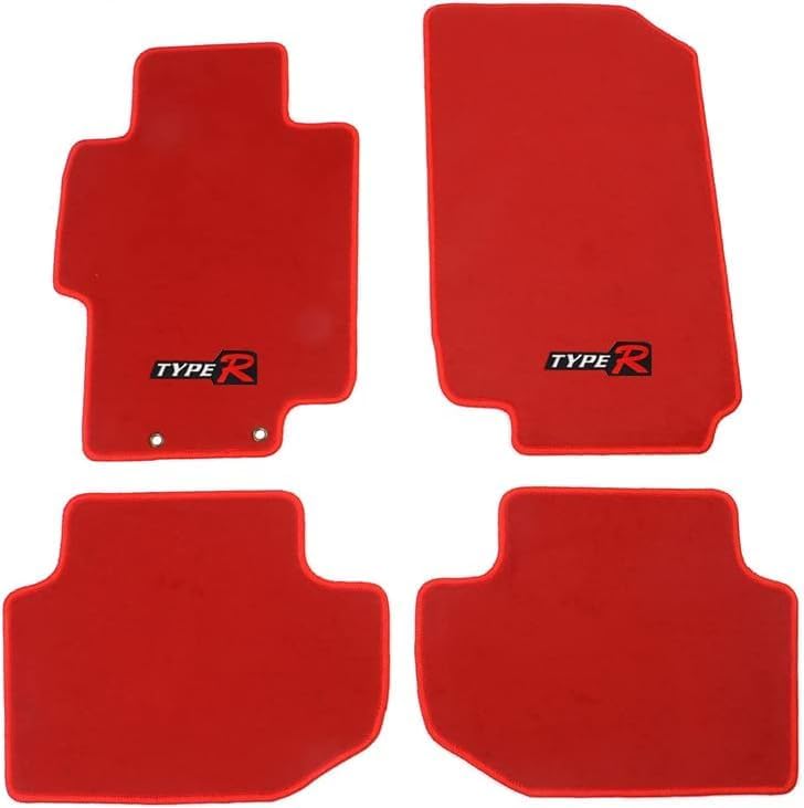 Alfombrillas compatibles con Honda Accord 03-07 de 2 puertas, de fábrica de alfombras delanteras y traseras, juego de 4 piezas, nailon rojo, 04 05