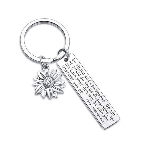 7RVZM Bible Verse Keychain Religious Gift Inspirational Jewelry Christening Keychain