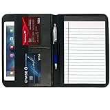 Gorbado A5 Padfolio Business Portfolio Folder,Junior Size Document Folder Organizer,Leather Padfolio with Interior Pocket and Pen Loop, 5 x 8 Writing Pad Included