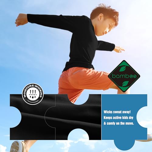 Bamboo Viscose Boys Long Sleeve Shirts Kids Girls Youth Quick Dry Lightweight Breathable Athletic Outdoor T-Shirts3
