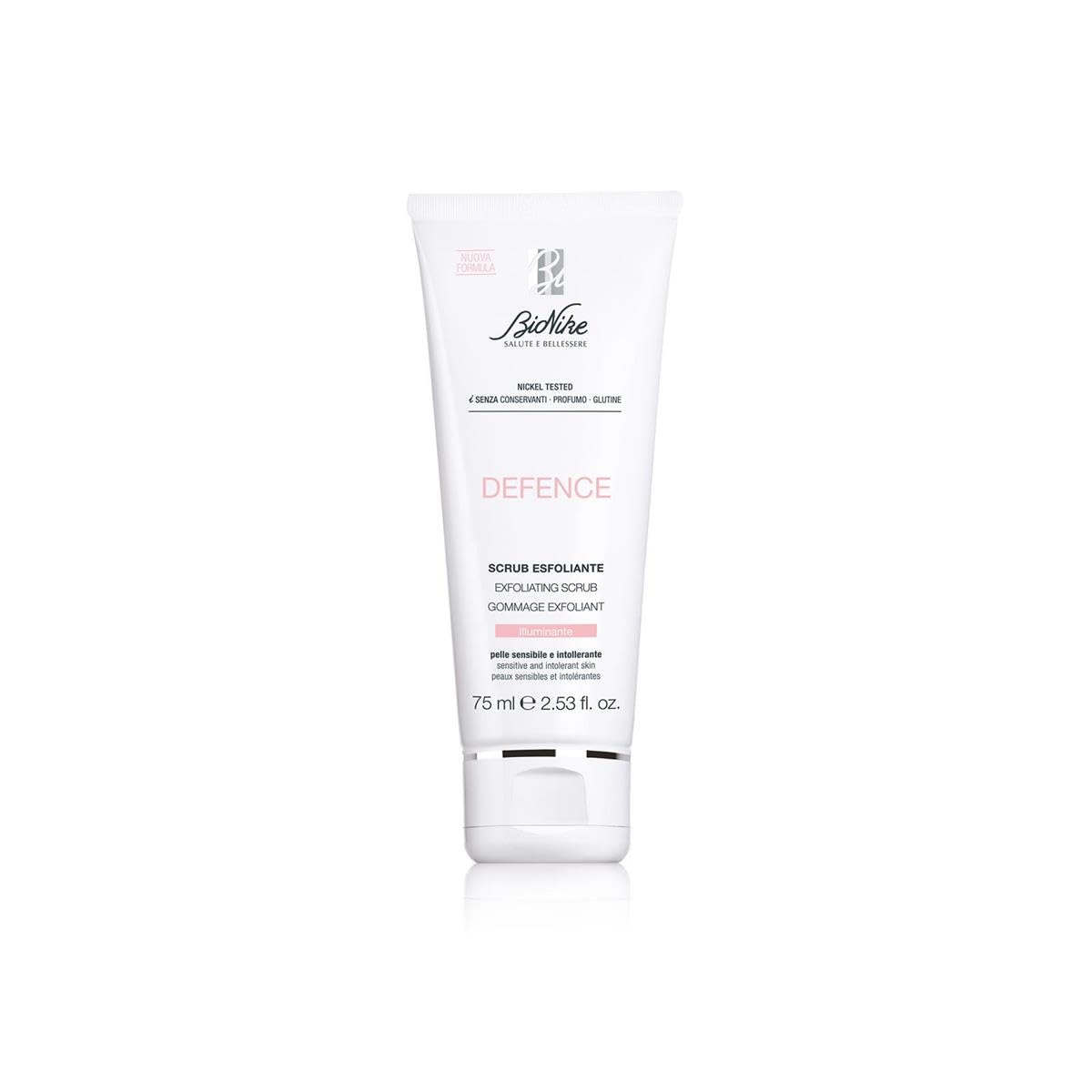 Bionike Defence Micro-Exfoliating Scrub for Sensitive Skin, 75ml - Exfoliating and Pore Treatment, Unscented, Daily Facial Care